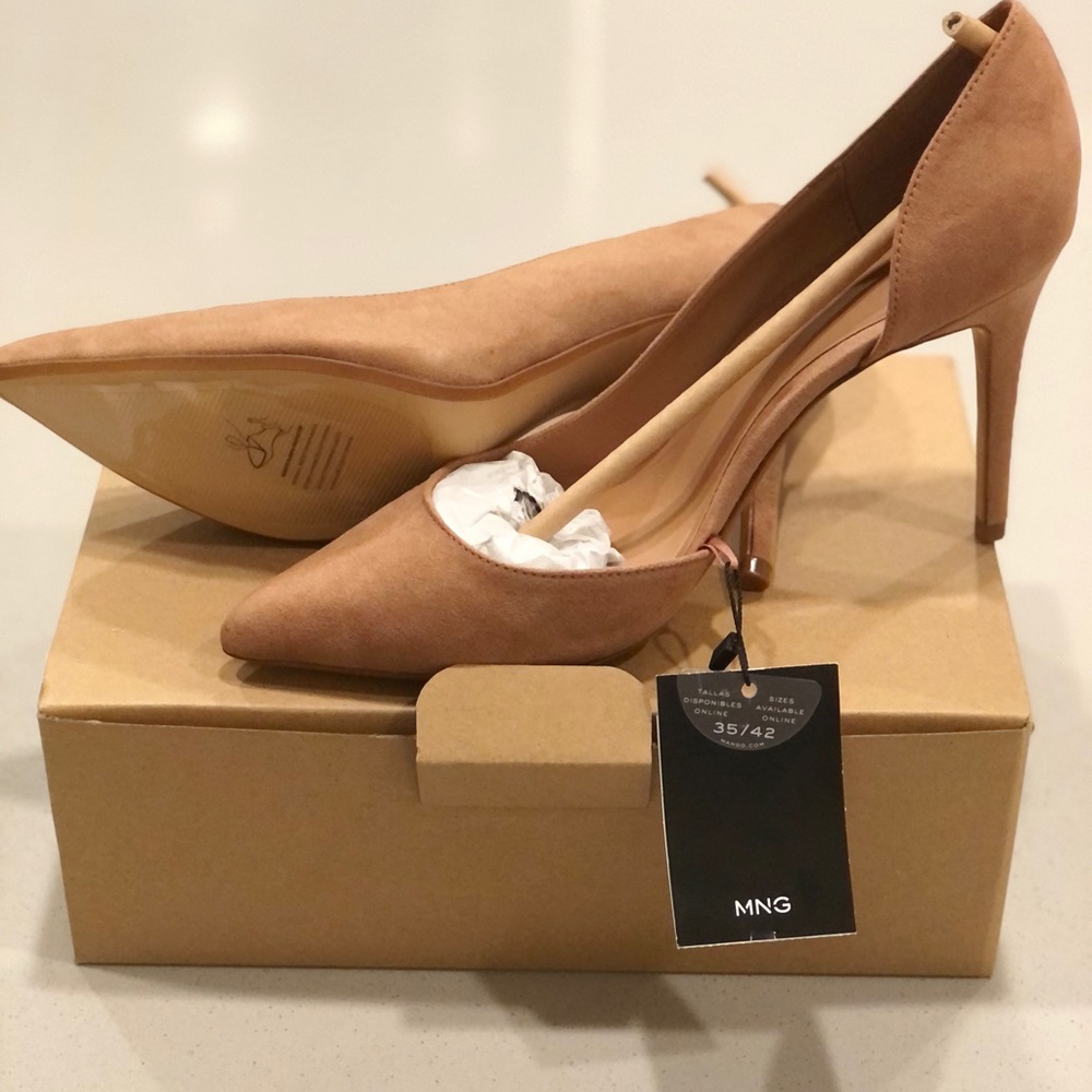 Mango soft finish pointed stiletto heels.